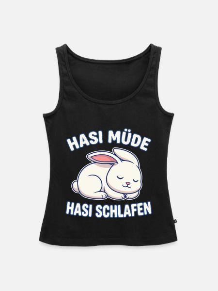 Hasi Müde Hasi Schlafen Hase  - Frauen Premium Organic Tank Top - Schwarz