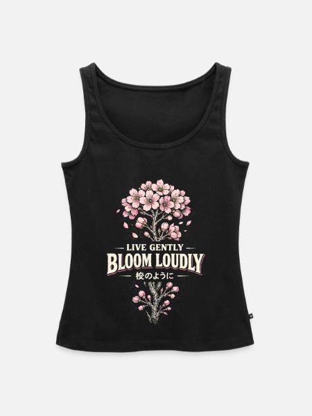 Kirschblüten Sakura Kirschblüte - Frauen Premium Organic Tank Top - Schwarz