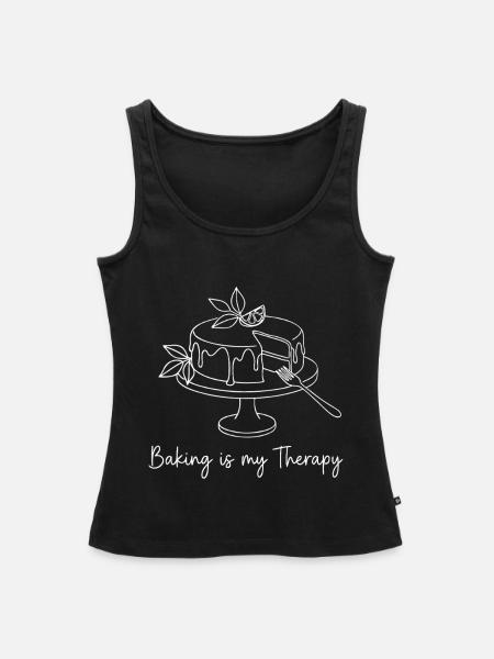 Backen Ist Meine Therapie - Frauen Premium Organic Tank Top - Schwarz