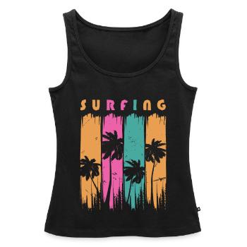 Surf Surfen Surfer - Frauen Premium Organic Tank Top - Schwarz - Vorne - AI Model Female 172 light (172cm)