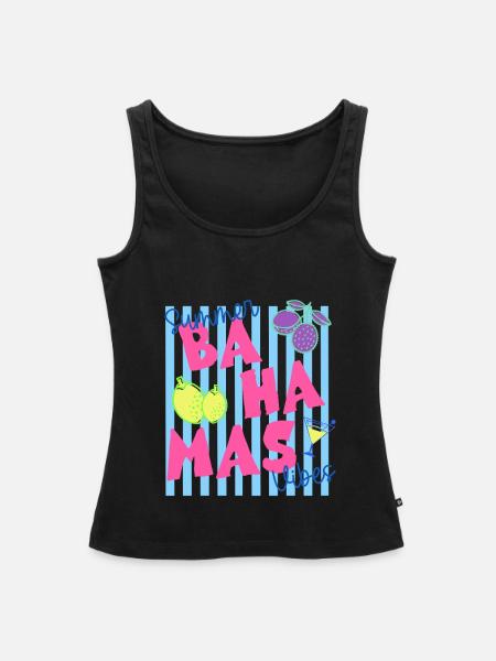 Sommer Bahamas Vibes Tropical Tee - Frauen Premium Organic Tank Top - Schwarz