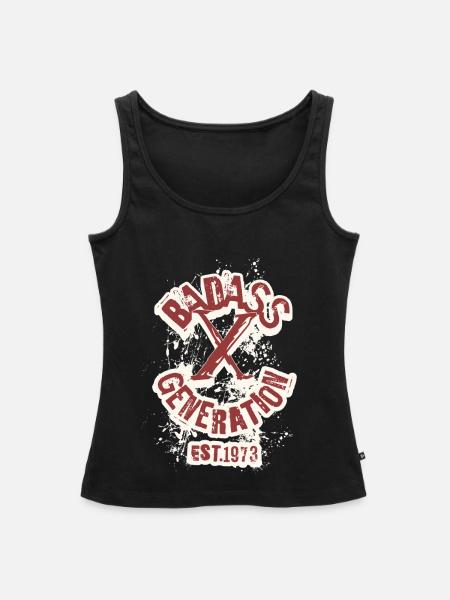 Badass Generation X 1973 - Frauen Premium Organic Tank Top - Schwarz