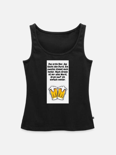 Bier Aufdruck - Frauen Premium Organic Tank Top - Schwarz