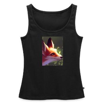 Niedliche Fuchs-Malerei - Frauen Premium Organic Tank Top - Schwarz - Vorne - AI Model Female 172 light (172cm)