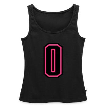 0 - Numéro 0 - Numéro de maillot bicolore changement de couleur - Débardeur bio Premium Femme - noir - Devant - AI Model Female 172 light (172cm)