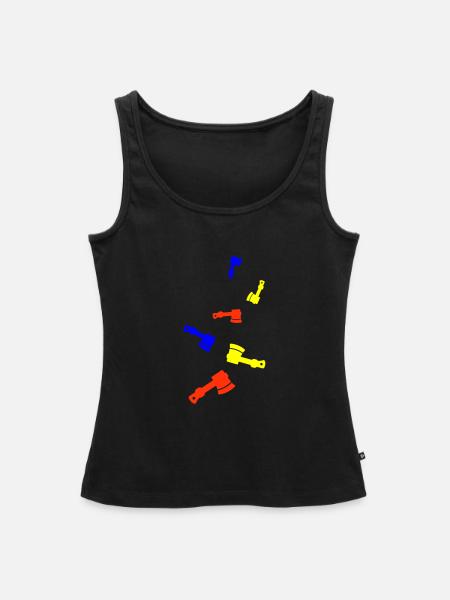 Kletterausrüstung bunt eispickel - Frauen Premium Organic Tank Top - Schwarz