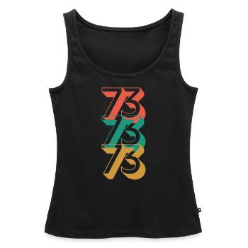 Ton année de naissance 1973 T-shirt - Débardeur bio Premium Femme - noir - Devant - AI Model Female 172 light (172cm)