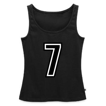 7 - Numéro 7 - Maillot numéro bicolore changement de couleur - Débardeur bio Premium Femme - noir - Devant - AI Model Female 172 light (172cm)