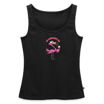 Flamingo Party Es Eskaliert Eh - Frauen Premium Organic Tank Top - Schwarz - Vorne - AI Model Female 172 light (172cm)