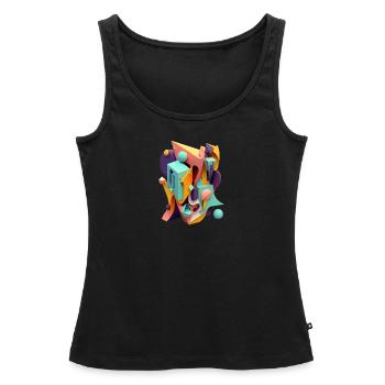 3D - Frauen Premium Organic Tank Top - Schwarz - Vorne - AI Model Female 172 light (172cm)