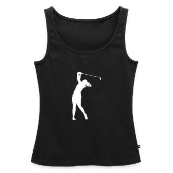 Golfeur golfeur golfeur balle de golf - Débardeur bio Premium Femme - noir - Devant - AI Model Female 172 light (172cm)