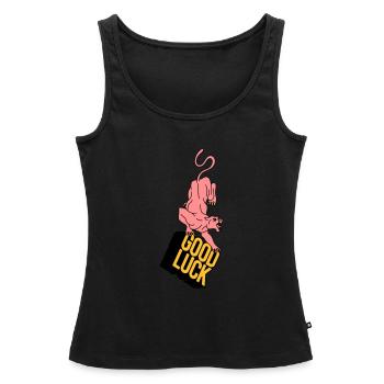GOOD LUCK | Retro | Vintage | Design - Frauen Premium Organic Tank Top - Schwarz - Vorne - AI Model Female 172 light (172cm)