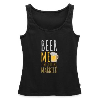 Beer Me Me marier - Débardeur bio Premium Femme - noir - Devant - AI Model Female 172 light (172cm)