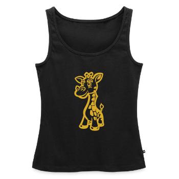Animal girafe - Débardeur bio Premium Femme - noir - Devant - AI Model Female 172 light (172cm)