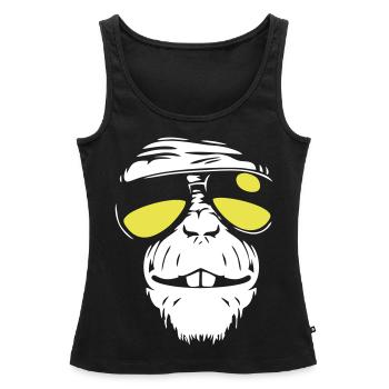 Cool Monkey - Singe cool - Débardeur bio Premium Femme - noir - Devant - AI Model Female 172 light (172cm)