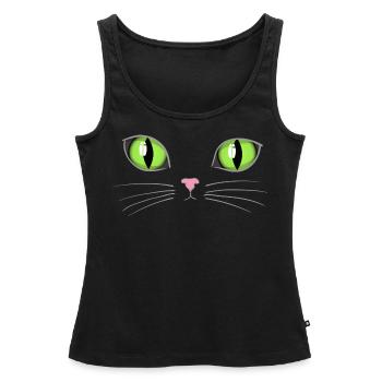Cat's eyes - Women’s Premium Organic Tank top - black - Front - AI Model Female 172 light (172cm)