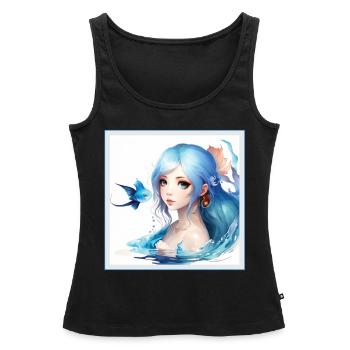 Anime Girl Japanischer ästhetischer Anime Geschenk - Frauen Premium Organic Tank Top - Schwarz - Vorne - AI Model Female 172 light (172cm)