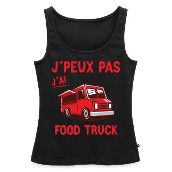 Food truck - Fast Food - Restauration - Débardeur bio Premium Femme - noir - Devant - AI Model Female 172 light (172cm)
