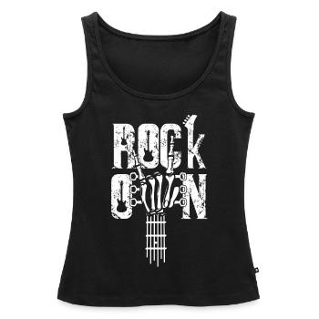 Rock On Music Lover Heavy Metal - Frauen Premium Organic Tank Top - Schwarz - Vorne - AI Model Female 172 light (172cm)