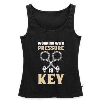 Working With Pressure Is Key Locksmith - Frauen Premium Organic Tank Top - Schwarz - Vorne - AI Model Female 172 light (172cm)