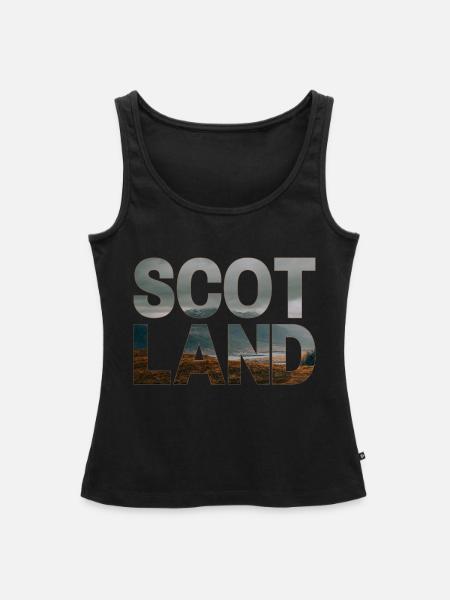 Schottland Tartan Schriftzug Dudelsack Highlands - Frauen Premium Organic Tank Top - Schwarz