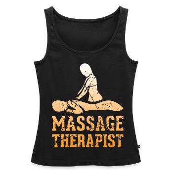 Massage therapist massage therapy - Women’s Premium Organic Tank top - black - Front - AI Model Female 172 light (172cm)