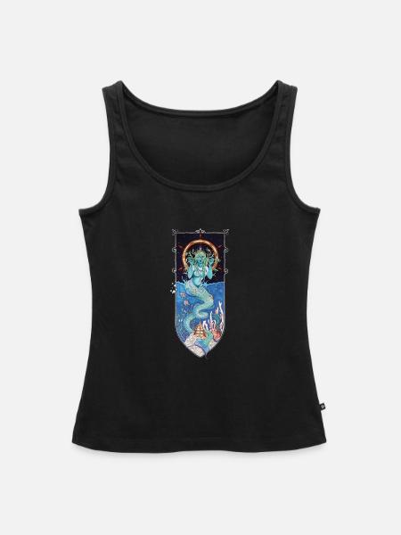 Wasser Mädchen - Frauen Premium Organic Tank Top - Schwarz