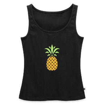 ANANAS STYLISÉ - Débardeur bio Premium Femme - noir - Devant - AI Model Female 172 light (172cm)