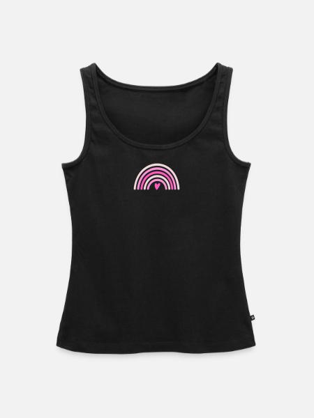 Regenbogen mit Herz - Frauen Premium Organic Tank Top - Schwarz