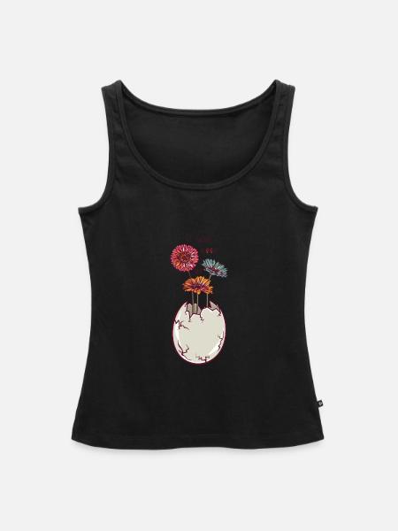 Blühendes Ei - Eierschale - Blüten - Frauen Premium Organic Tank Top - Schwarz