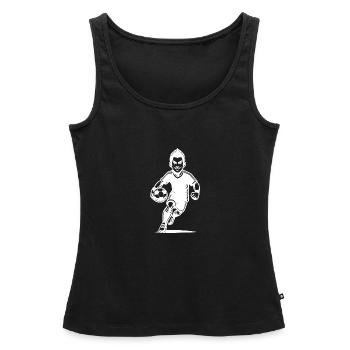 Joueur de football dynamique avec ballon - Débardeur bio Premium Femme - noir - Devant - AI Model Female 172 light (172cm)