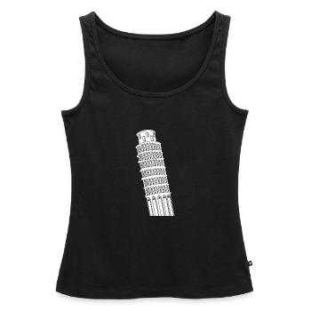 Tour penchée de Pise Tourisme Italie - Débardeur bio Premium Femme - noir - Devant - AI Model Female 172 light (172cm)