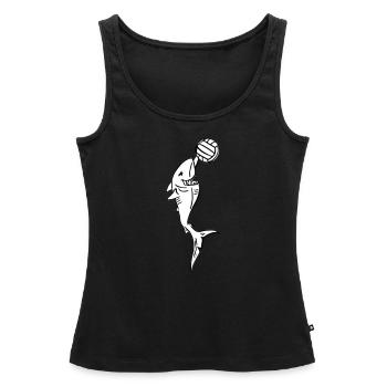 Hai mit Volleyball - Frauen Premium Organic Tank Top - Schwarz - Vorne - AI Model Female 172 light (172cm)