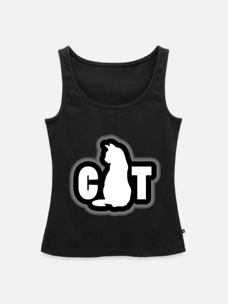 Weiße Katze Geschenkidee - Frauen Premium Organic Tank Top - Schwarz