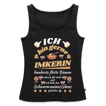 Ich bin gerne Imkerin - Frauen Premium Organic Tank Top - Schwarz - Vorne - AI Model Female 172 light (172cm)