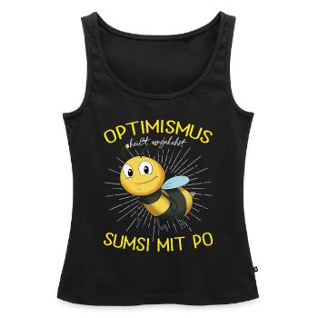 Sumsi Avec Po Optimisme En arrière drôle rengaine - Débardeur bio Premium Femme - noir - Devant - AI Model Female 172 light (172cm)