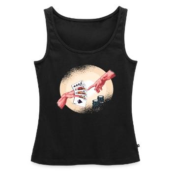 Poker Texas HoldEm Blessed Cartes à Jouer Poker - Débardeur bio Premium Femme - noir - Devant - AI Model Female 172 light (172cm)