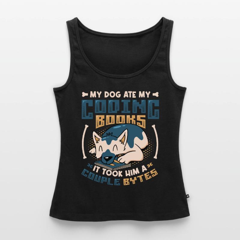 Dog Bytes Code Computer Joke Programming Women’s Premium Organic Tank top