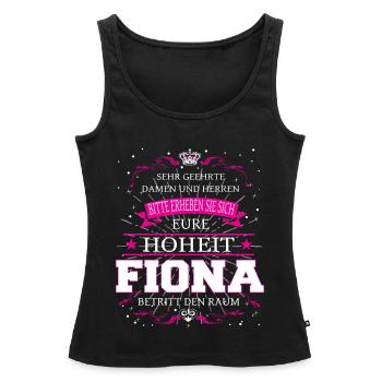 Eure Hoheit Fiona betritt den Raum - Frauen Premium Organic Tank Top - Schwarz - Vorne - AI Model Female 172 light (172cm)