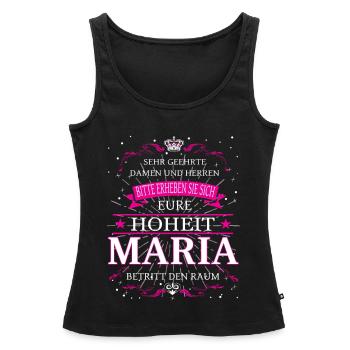 Eure Hoheit Maria betritt den Raum - Frauen Premium Organic Tank Top - Schwarz - Vorne - AI Model Female 172 light (172cm)