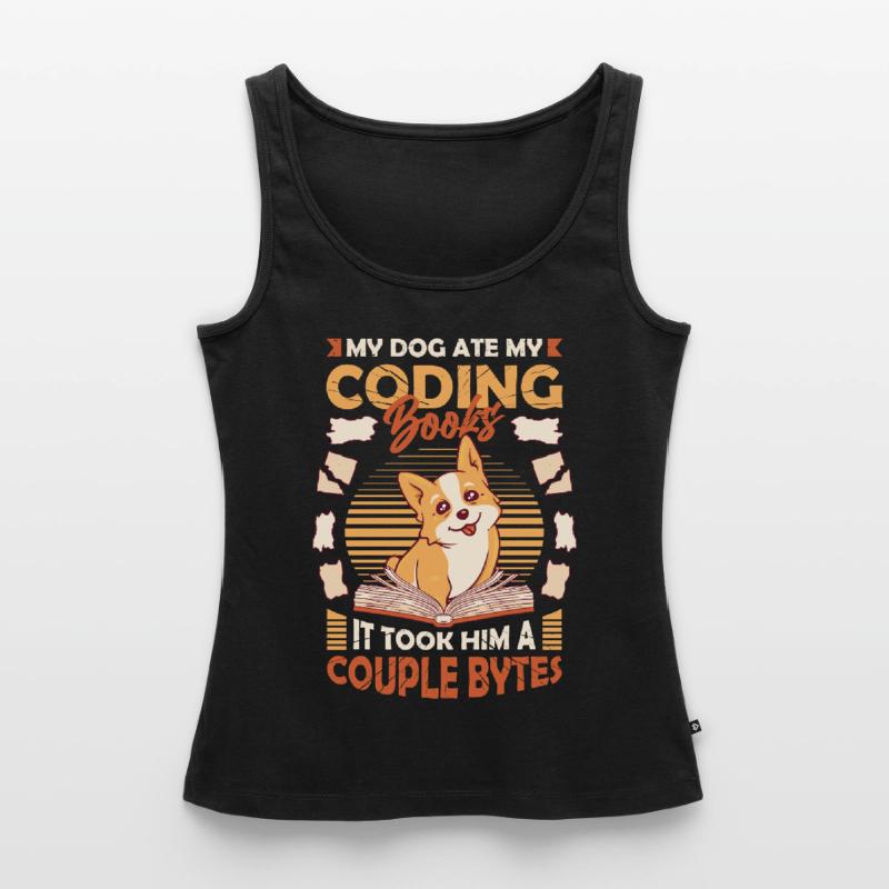 Dog Bytes Code Computer Joke Programmation Débardeur bio Premium Femme