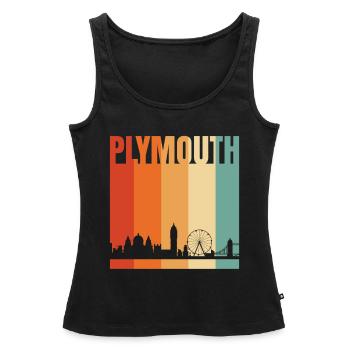 Plymouth - Débardeur bio Premium Femme - noir - Devant - AI Model Female 172 light (172cm)