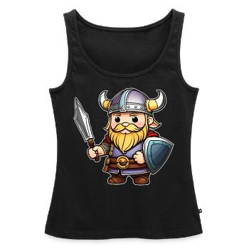 Cute Viking with Sword - Women’s Premium Organic Tank top - black - Front - AI Model Female 172 light (172cm)
