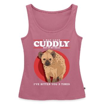 Hyena Hyena Spotted Hyena Gift - Women’s Premium Organic Tank top - mauve - Front - AI Model Female 172 light (172cm)