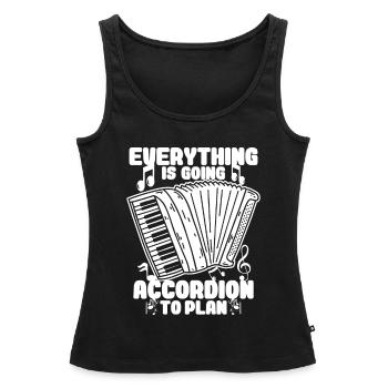 Accordéon Polka musique cadeau - Débardeur bio Premium Femme - noir - Devant - AI Model Female 172 light (172cm)