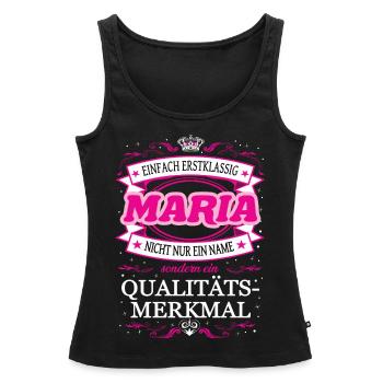 Qualitätsmerkmal Maria einfach Erstklassig - Frauen Premium Organic Tank Top - Schwarz - Vorne - AI Model Female 172 light (172cm)