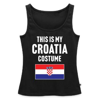 C’est mon costume de Croatie - Débardeur bio Premium Femme - noir - Devant - AI Model Female 172 light (172cm)