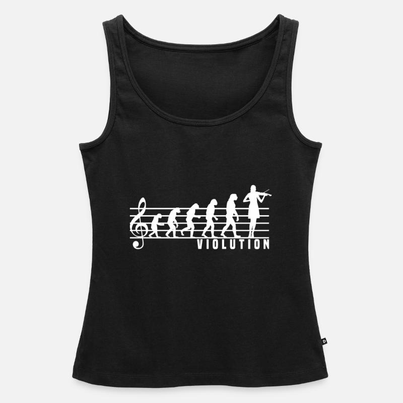 Violoniste Violon Violon Partition Evolution Music Gift - Débardeur bio Premium Femme - noir