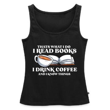 Lesen - Frauen Premium Organic Tank Top - Schwarz - Vorne - AI Model Female 172 light (172cm)