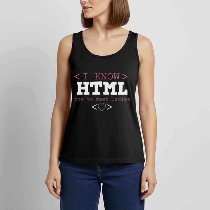 HTML Editor Hypertext Markup Language Web Document Débardeur bio Premium Femme
